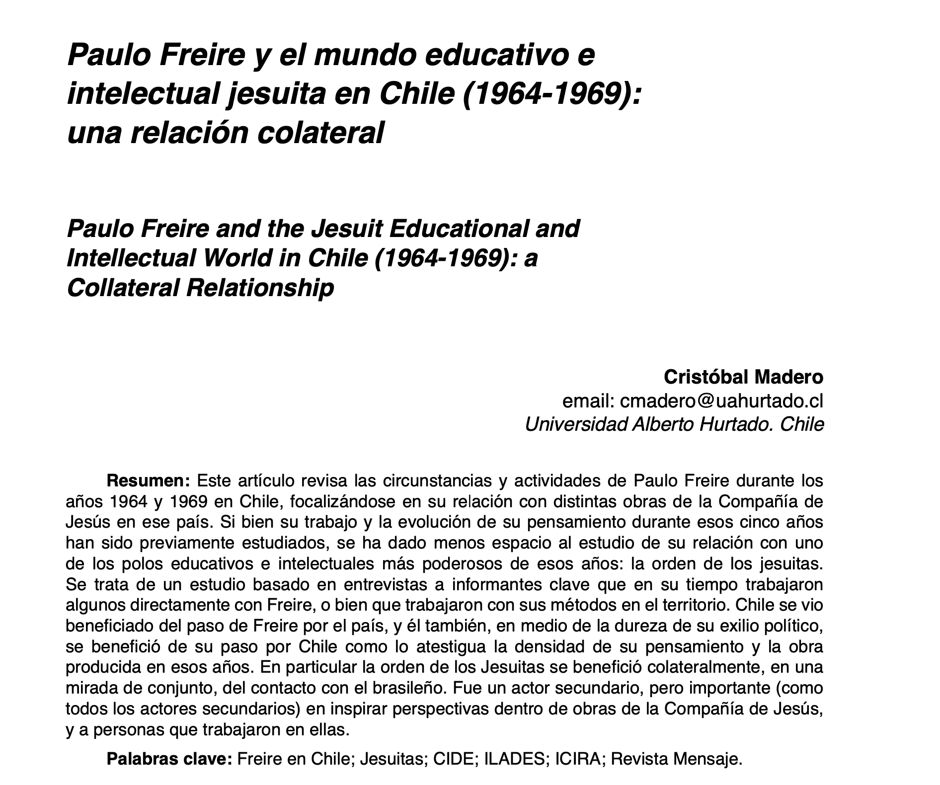 Paulo Freire y el mundo educativo